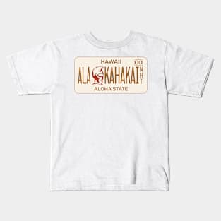 Ala Kahakai National Historic Trail license plate Kids T-Shirt